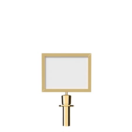 Montour Line Stanchion Post Top Sign Frame 11x14" H Pol. Brass, PLEASE WAIT HERE HDSF-1114-H-PB-PLSWAITCASH